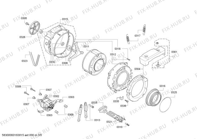 Схема №2 WS10G160OE iQ 300 с изображением Противовес для стиральной машины Bosch 00773722