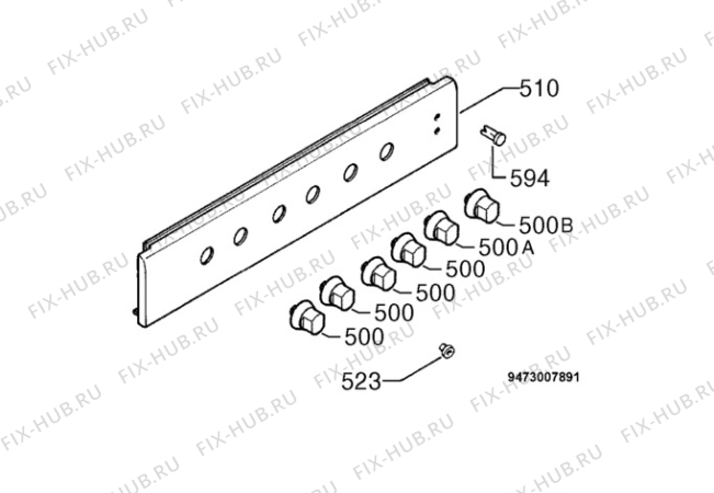 Взрыв-схема плиты (духовки) Electrolux EKC6720X - Схема узла Command panel 037