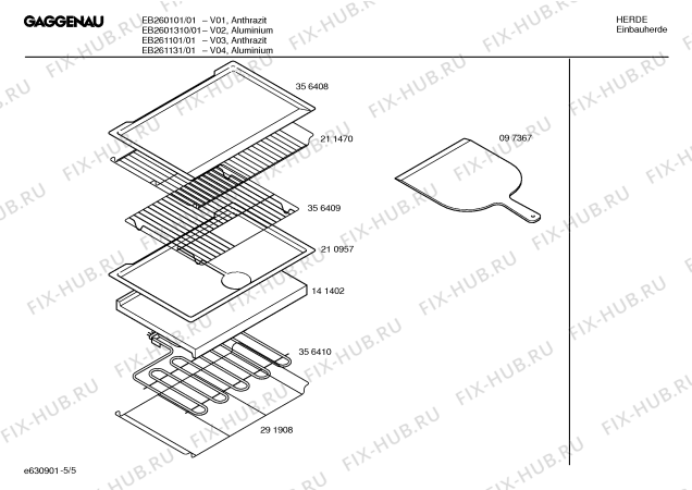 Схема №4 EB261101 с изображением Инструкция по эксплуатации Gaggenau для электропечи Bosch 00586659