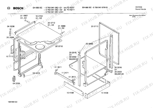 Схема №1 0750292020 EH680UC с изображением Переключатель для плиты (духовки) Bosch 00025148
