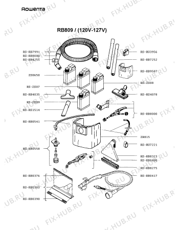 Взрыв-схема пылесоса Rowenta RB809 - Схема узла RB809SA_.__2