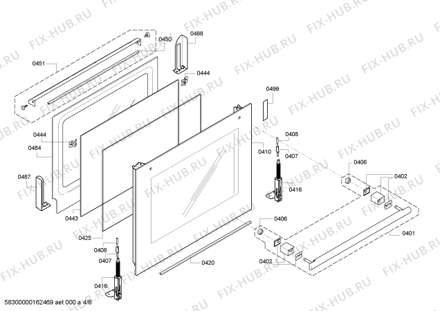 Взрыв-схема плиты (духовки) Bosch HBG73S550A - Схема узла 04