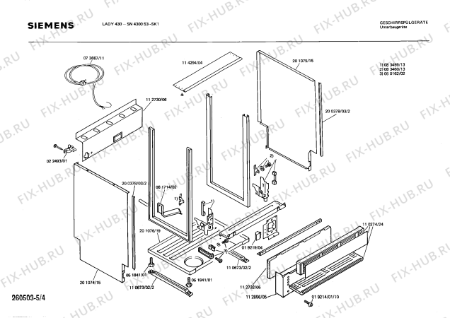 Взрыв-схема посудомоечной машины Siemens SN430053 - Схема узла 04