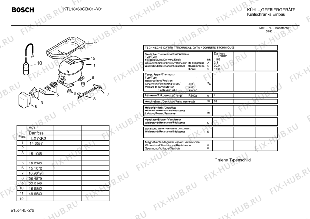 Взрыв-схема холодильника Bosch KTL18460GB - Схема узла 02