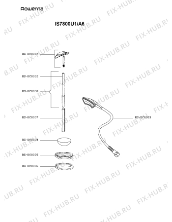 Взрыв-схема утюга (парогенератора) Rowenta IS7800U1/A6 - Схема узла XP001554.9P2