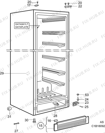 Взрыв-схема холодильника Electrolux EU7111C - Схема узла C10 Cabinet