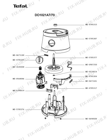 Схема №1 DO1011A7/70 с изображением Фрикционное колесо для электрокомбайна Tefal MS-5785377