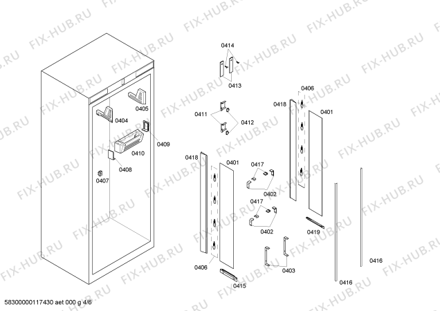Схема №2 RC472200 с изображением Монтажный набор для холодильной камеры Bosch 00668375
