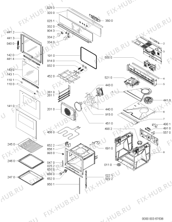 Схема №1 BLZA7900/TI с изображением Обшивка для плиты (духовки) Whirlpool 481245249784