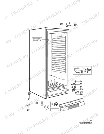Взрыв-схема холодильника Aeg S72348-KA - Схема узла C10 Cabinet