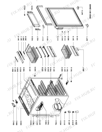 Схема №1 AFE 548/H с изображением Часть корпуса для холодильника Whirlpool 481246288005