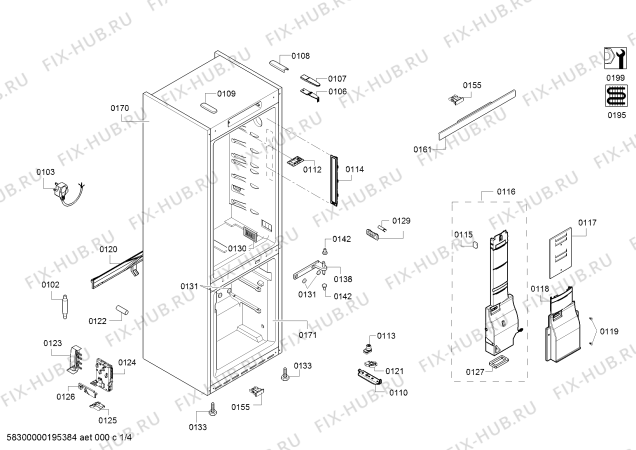 Схема №2 KGF39PW3OR BOSCH с изображением Дверь для холодильной камеры Bosch 00718608