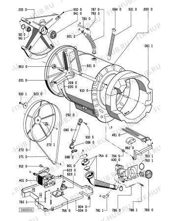 Схема №1 WA 3574/FH-D с изображением Обшивка для стиралки Whirlpool 481245219239