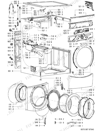 Схема №2 087 US/CR с изображением Декоративная панель для стиралки Whirlpool 480111100787