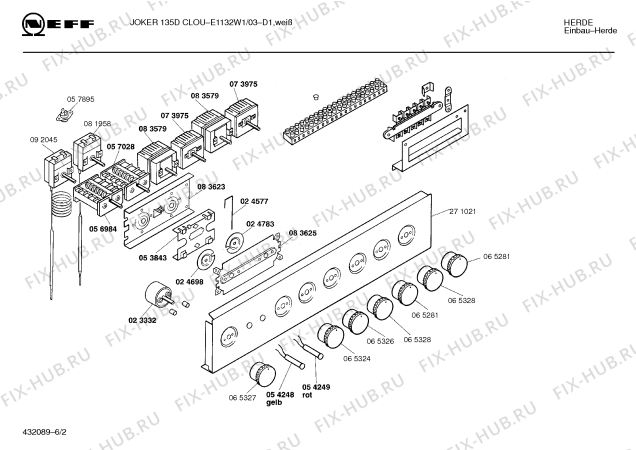 Схема №3 E1132W1 JOKER 135 D CLOU с изображением Переключатель для электропечи Bosch 00065327