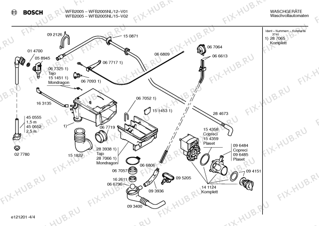 Схема №2 WFB2005NL с изображением Панель управления для стиралки Bosch 00296534