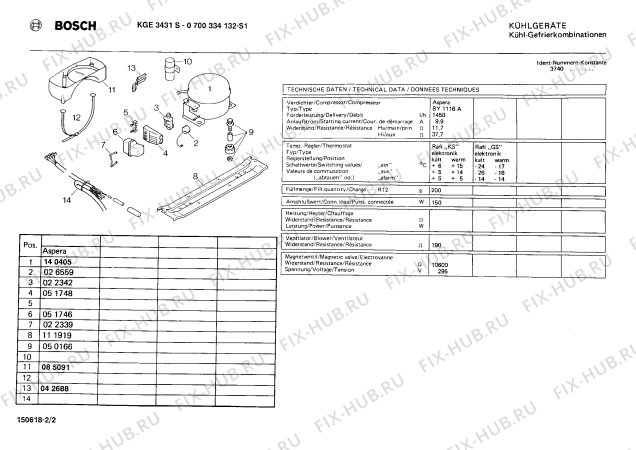 Взрыв-схема холодильника Bosch 0700334132, KGE3431S - Схема узла 02