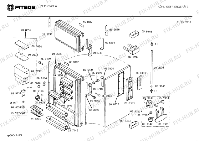 Схема №3 NFP2400FW с изображением Контейнер для холодильника Bosch 00068303