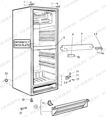 Взрыв-схема холодильника Elektro Helios KS381-3FF - Схема узла C10 Cabinet