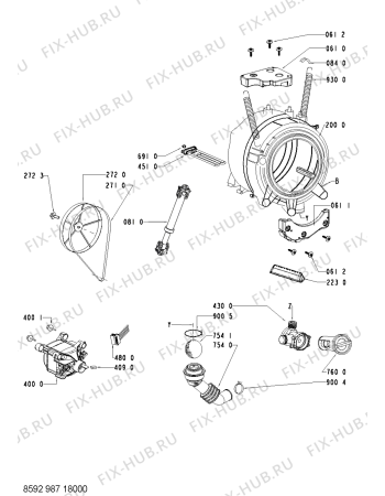 Схема №1 AWO/D 6129 с изображением Блок управления для стиралки Whirlpool 480111102363