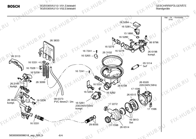 Схема №1 SGS5305AU с изображением Передняя панель для посудомоечной машины Bosch 00352659