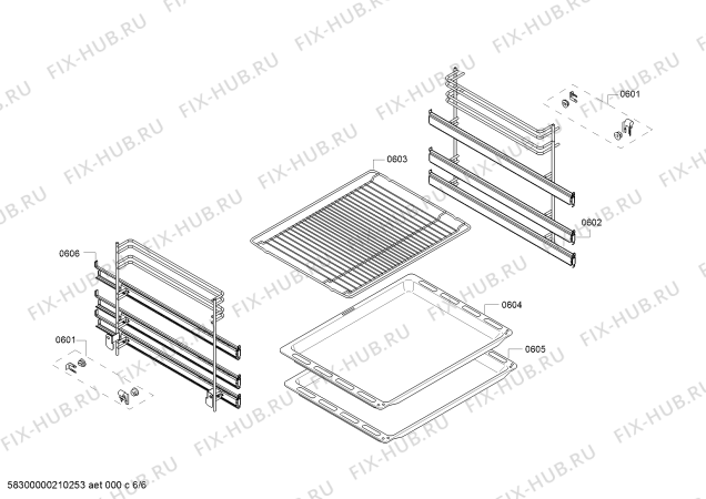 Взрыв-схема плиты (духовки) Bosch HKS79U250 - Схема узла 06