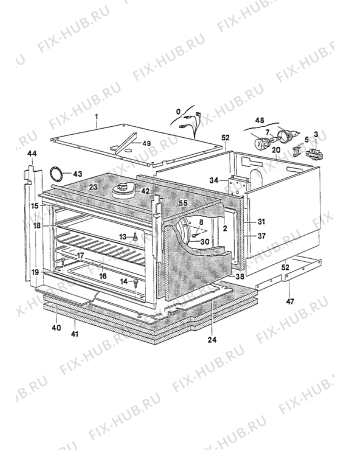 Взрыв-схема плиты (духовки) Electrolux EOB746K1 - Схема узла Oven equipment