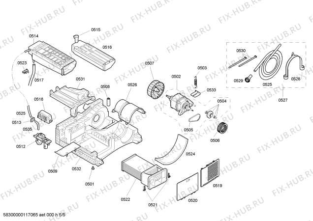 Взрыв-схема сушильной машины Bosch WTE86304GB - Схема узла 05