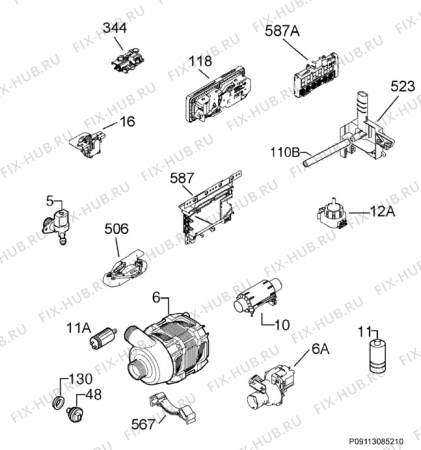 Взрыв-схема посудомоечной машины Rex Electrolux TP9452X - Схема узла Electrical equipment 268