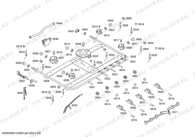 Схема №1 HE28024 с изображением Инструкция по эксплуатации для плиты (духовки) Siemens 00528229
