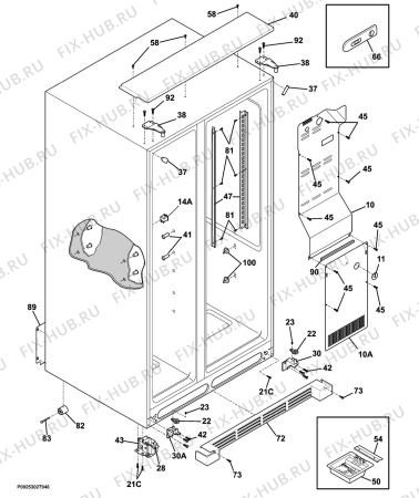 Взрыв-схема холодильника Aeg Electrolux S75628SK13 - Схема узла Housing 001
