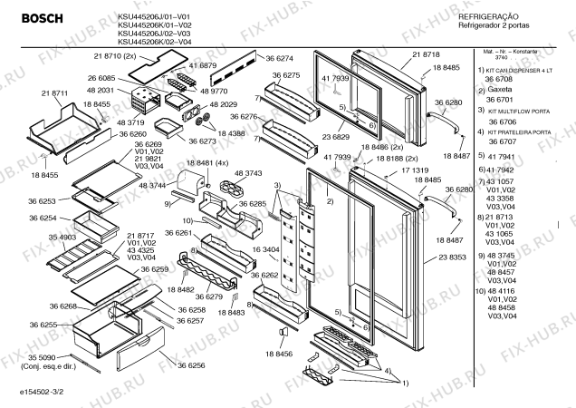 Взрыв-схема холодильника Bosch KSU445206J - Схема узла 02