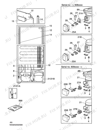 Взрыв-схема холодильника Electrolux ERB3599X - Схема узла C10 Cold, users manual