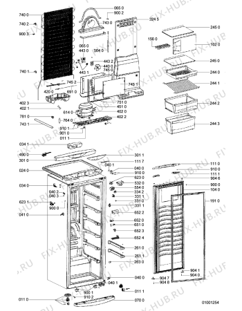 Схема №1 WVG26 с изображением Корпусная деталь для холодильной камеры Whirlpool 481240438659