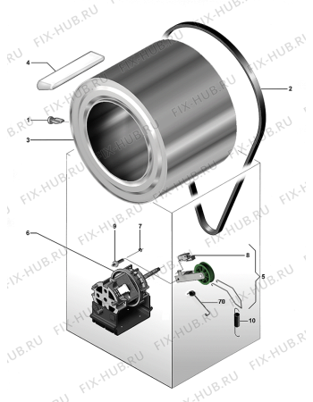 Взрыв-схема стиральной машины Indesit MDR520 (F024324) - Схема узла