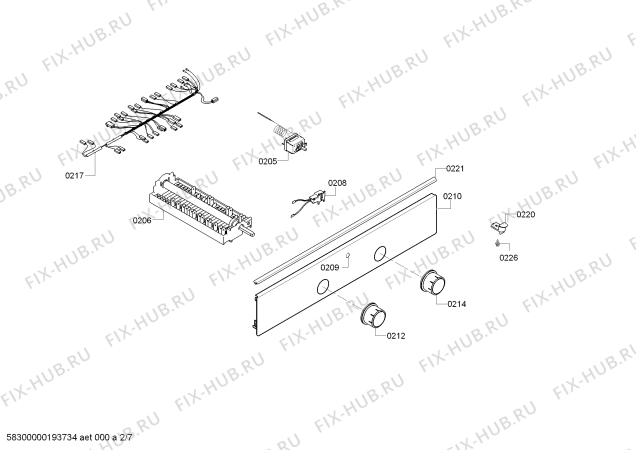 Взрыв-схема плиты (духовки) Bosch HCA628129U - Схема узла 02