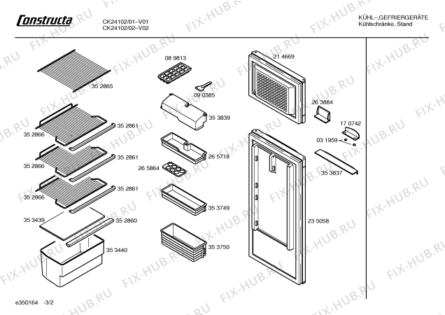 Схема №2 CK23101 с изображением Поднос для холодильника Bosch 00353749