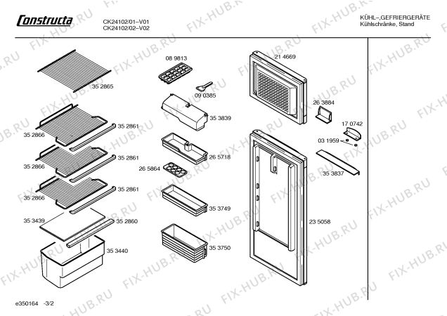 Схема №2 CK23101 с изображением Вставка для яиц для холодильной камеры Bosch 00265864