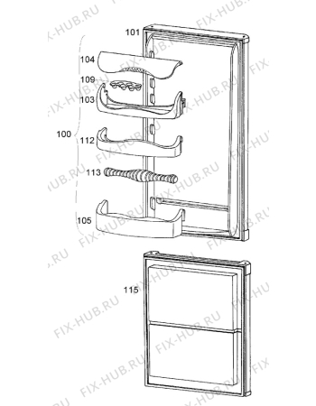 Взрыв-схема холодильника Zanussi ZK20/6R - Схема узла Door 003