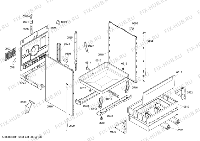 Схема №3 HSV746055N с изображением Стеклокерамика для духового шкафа Bosch 00477638