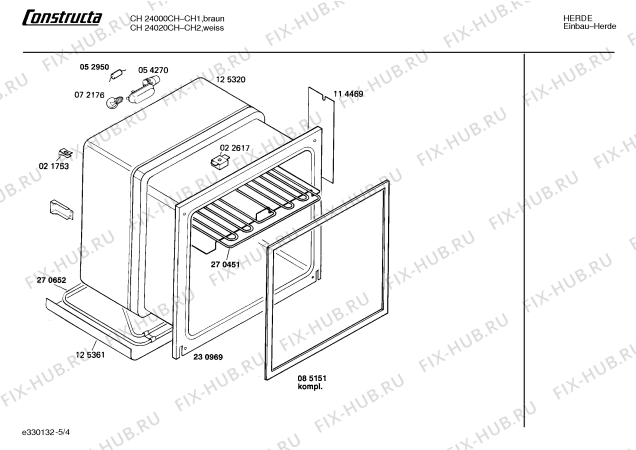 Взрыв-схема плиты (духовки) Constructa CH24020CH - Схема узла 04