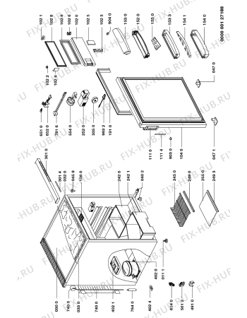 Схема №1 ARG 405/H с изображением Элемент корпуса для холодильника Whirlpool 481945299398