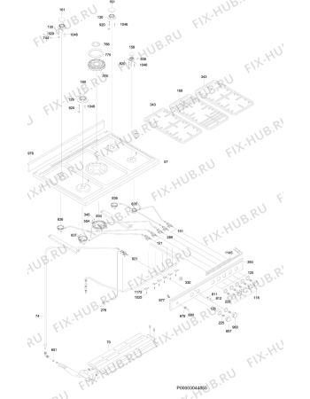 Взрыв-схема плиты (духовки) Rex Electrolux RKG901099X - Схема узла Section 1