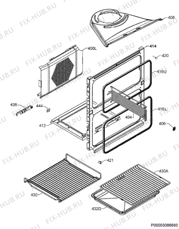 Взрыв-схема плиты (духовки) Lamona LAM4402 - Схема узла Oven