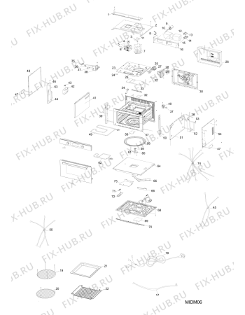 Схема №1 MWK4311XHA (F087576) с изображением Дверца для электропечи Indesit C00309096