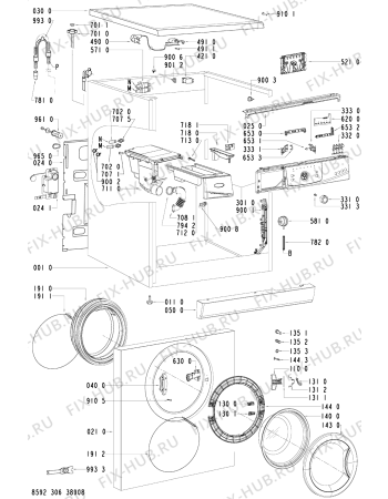 Схема №1 AWO/D 4312 с изображением Декоративная панель для стиралки Whirlpool 481245310415