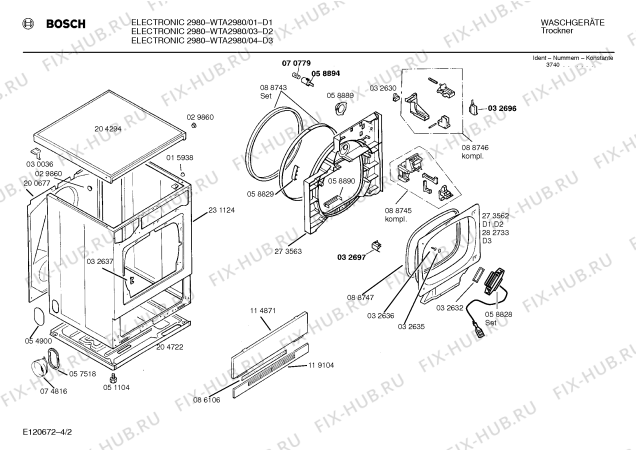 Схема №2 WTA2980 ELECTRONIC 2980 с изображением Индикатор для сушильной машины Bosch 00030828