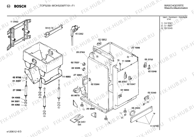Взрыв-схема стиральной машины Bosch WOH5230FF, TOP5230 - Схема узла 03