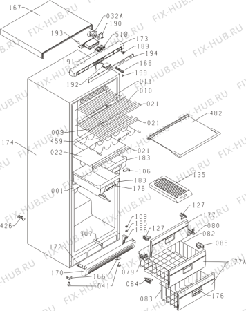 Взрыв-схема холодильника Gorenje K337/2BAB (645873, HZOS3366) - Схема узла 01