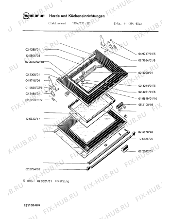 Взрыв-схема плиты (духовки) Neff 1113948503 1394/831OF - Схема узла 04